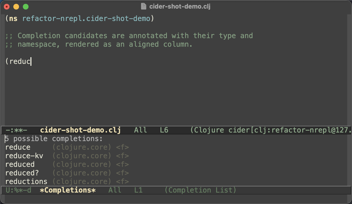 CIDER completion annotations